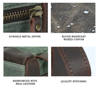 Expedition Leather and Canvas Dopp Kit