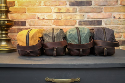 Expedition Leather and Canvas Dopp Kit