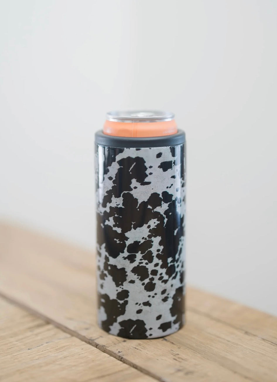 Hard Cooling Can in Black Cowhide