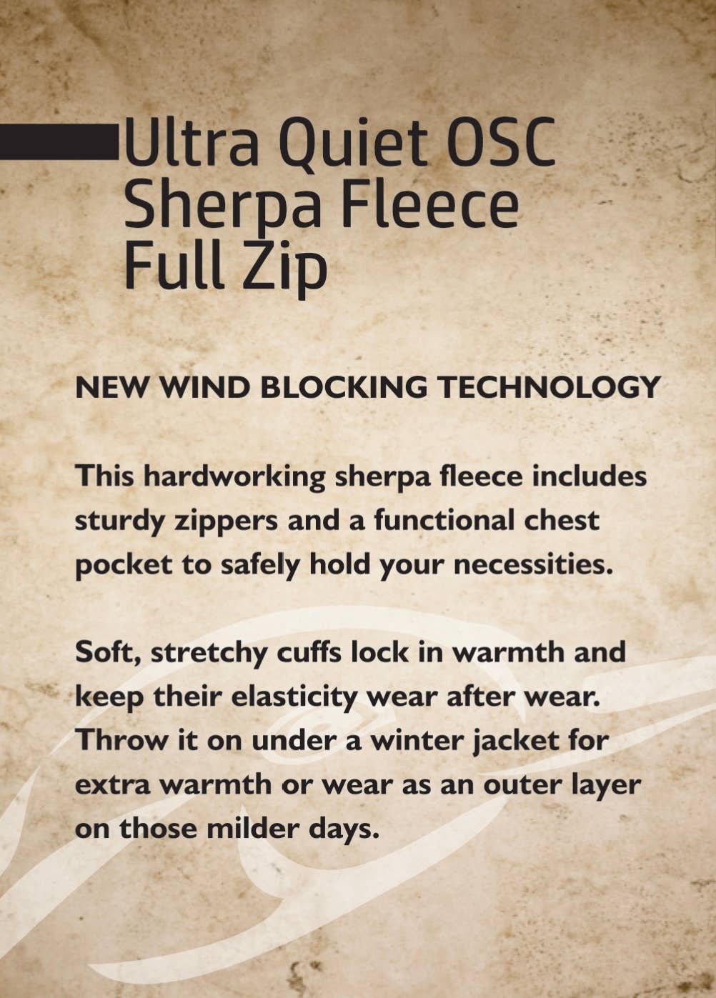 Full Zip Ultra Quiet OSC Sherpa Fleece Jacket